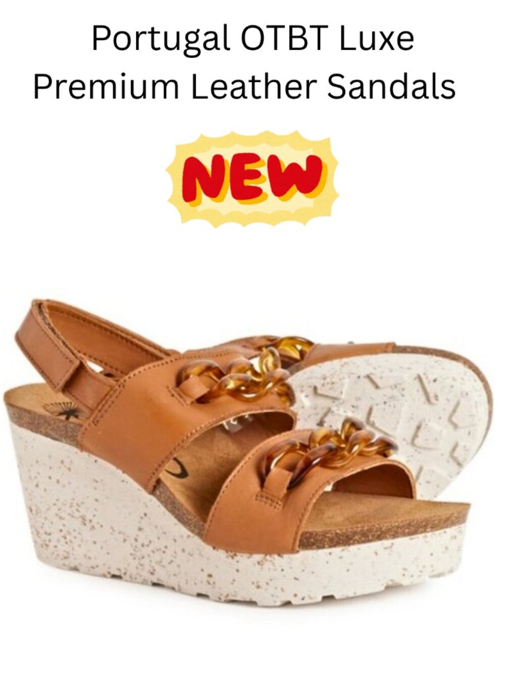 NEW SZ 9.5 10 Portugal Luxe OTBT Leather Upper Premium Womens Sandals New in Box - Picture 6 of 8